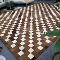 patchwork cowhide rug for flooring decoration